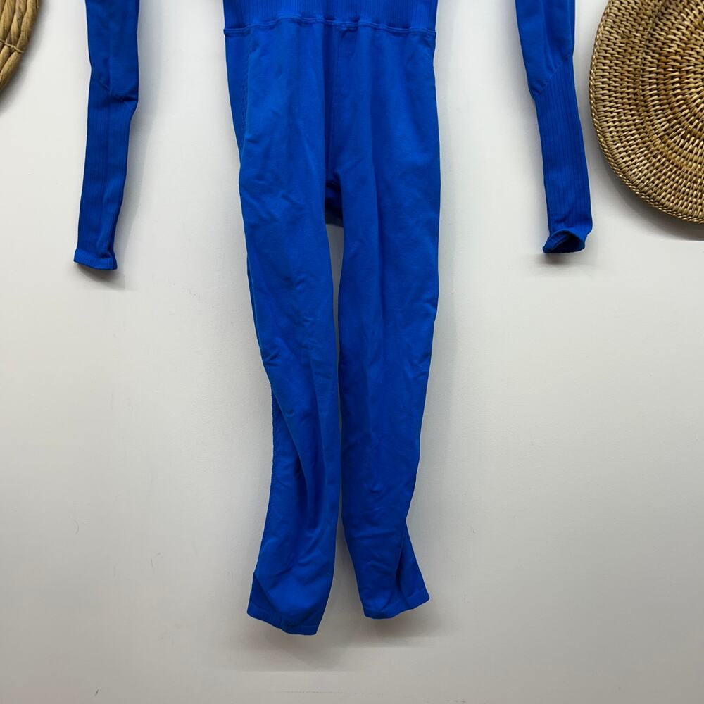 Free People Long Sleeve Good Karma Onesie XS/Small Blue Stretch Athleisure Yoga - Picture 6 of 7
